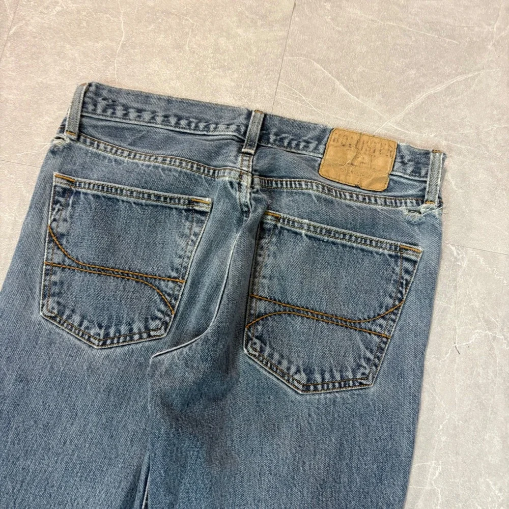 Hollister Mens Straight Leg Button Fly Distressed Denim Jeans Blue 32x32